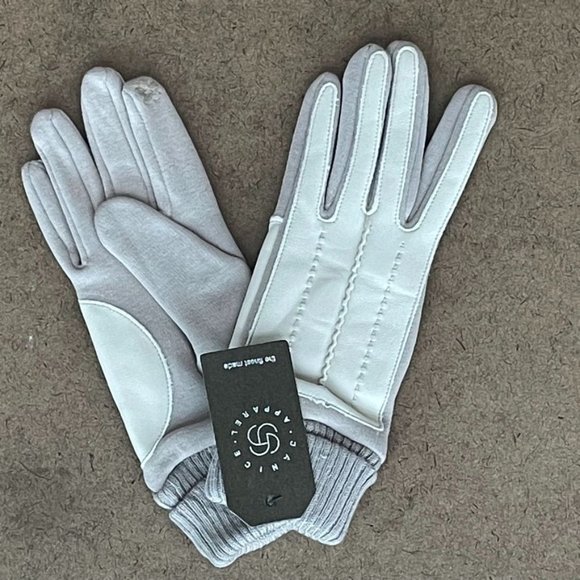 COPY - WOMENS WHITE FAUX LEATHER SCREEN-TOUCH GLOVES - NWT - OS - Picture 3 of 5